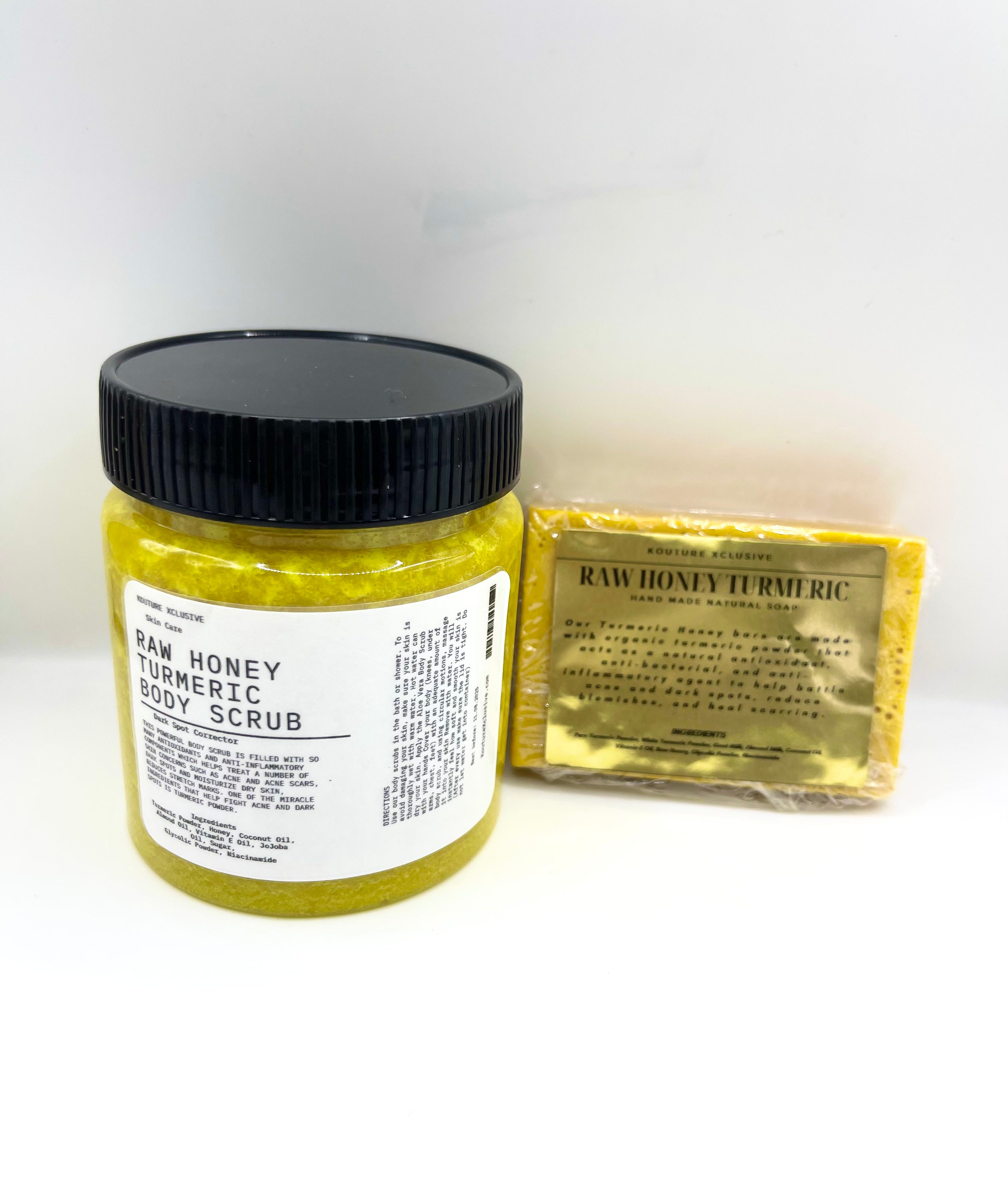 Raw Honey Turmeric Soap & Scrub Combo